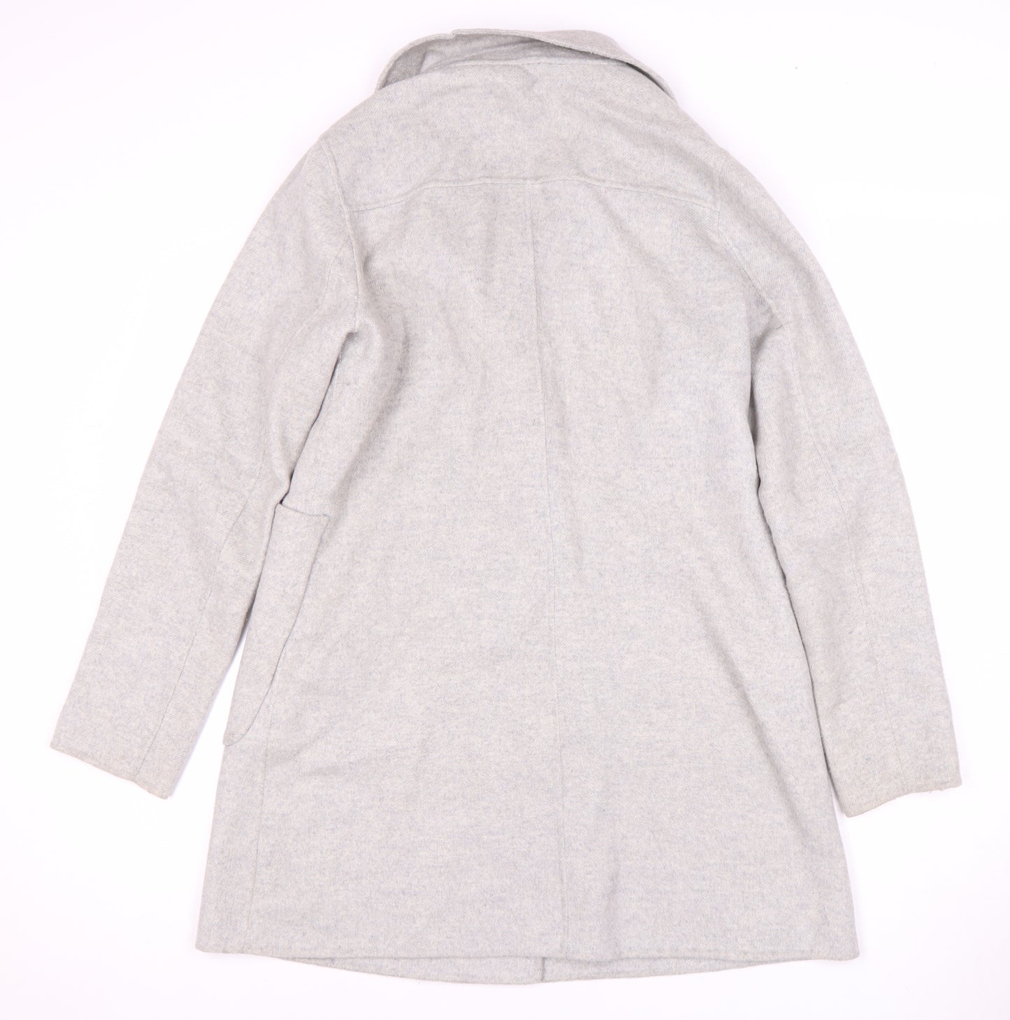 Next Women's Grey Wool Blend Mid-Length Coat Size 12