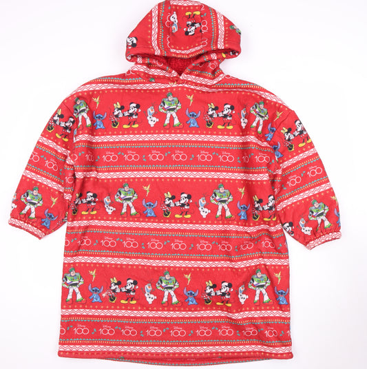 Front view of Disney Kids Red Graphic Print Pullover Hoodie