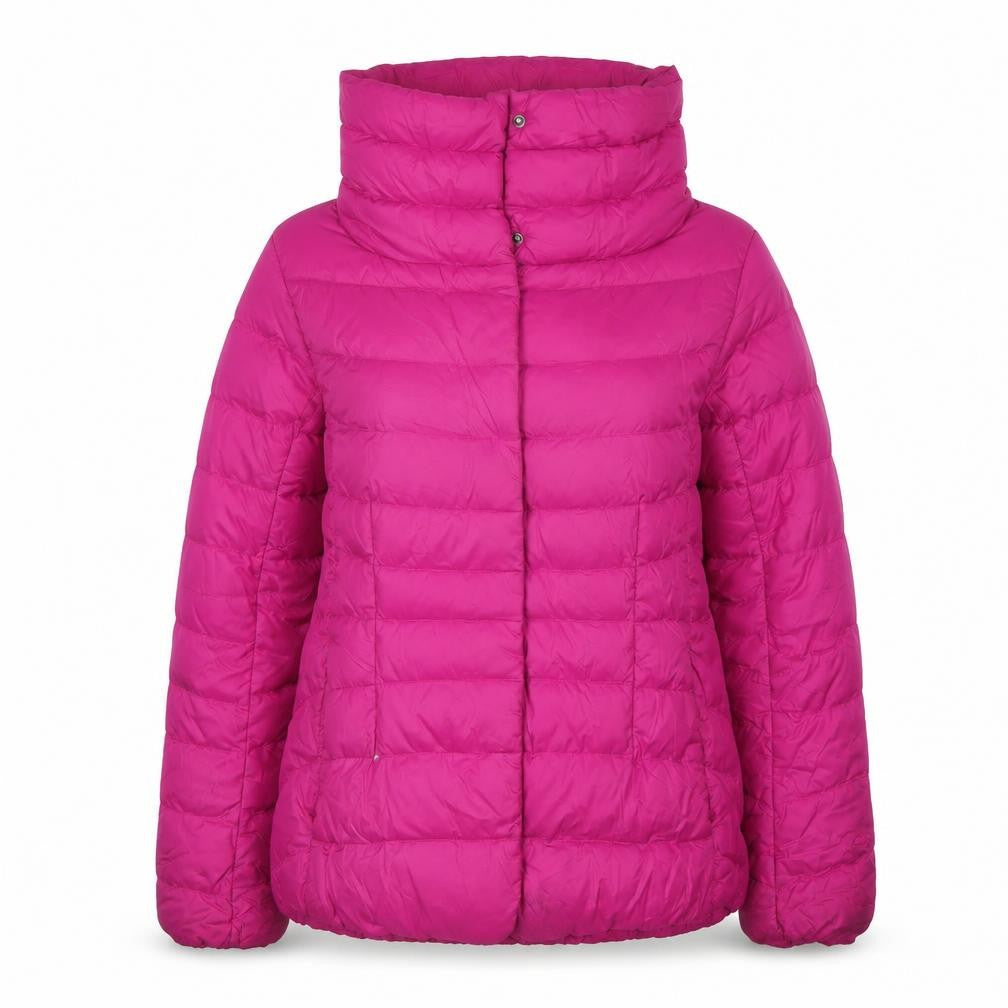 Front view of Eddie Bauer Women's Pink Puffer Jacket, size 12, Winter