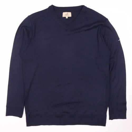 Woodworm Golf Men's Blue V-Neck Pullover 2XL Sweater