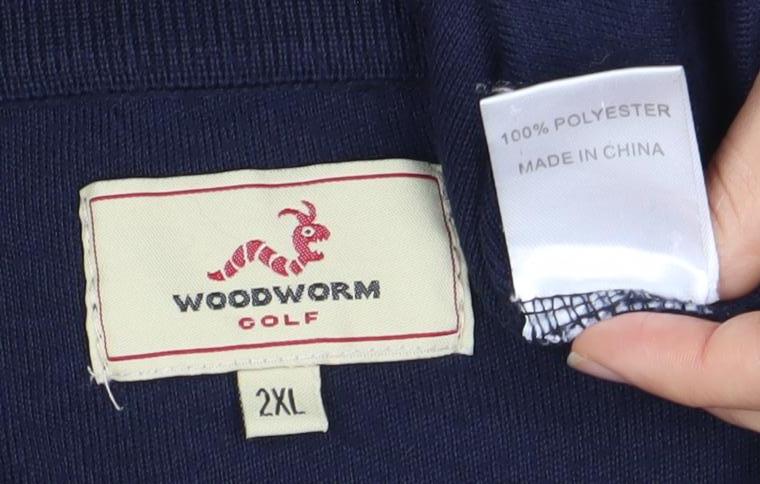 Woodworm Golf Men's Blue V-Neck Pullover 2XL Sweater