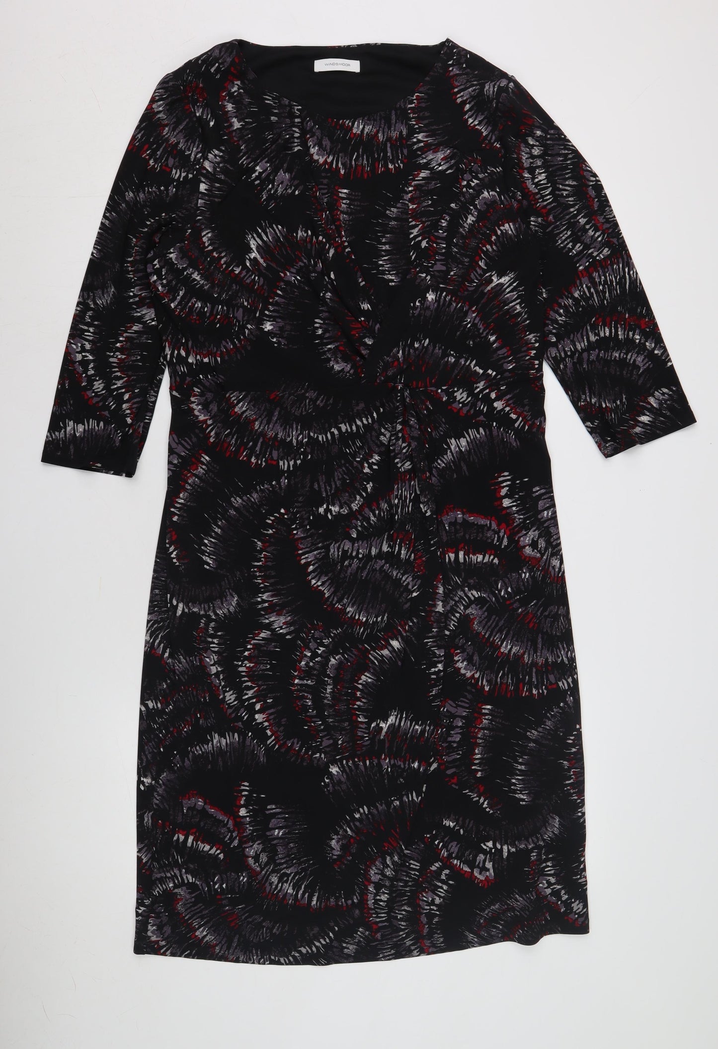 Windsmoor Women's Black Dress 3/4 Sleeve Size 16