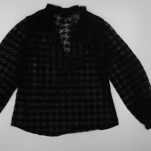 Zara Women's Black Mesh Blouse Size 10