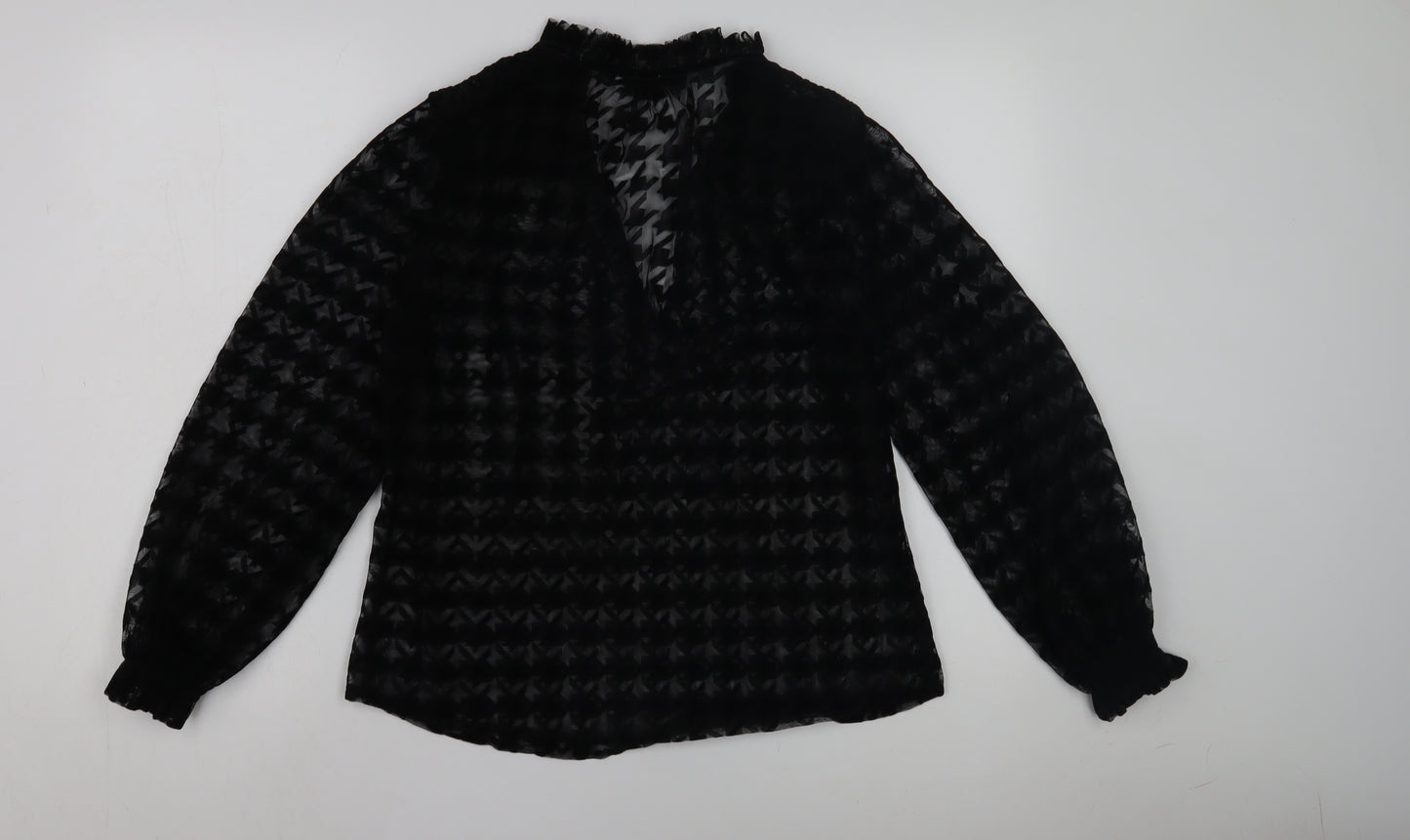 Zara Women's Black Mesh Blouse Size 10