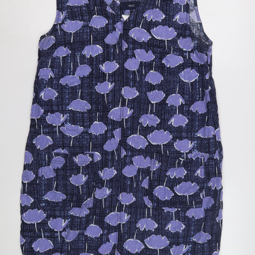 Next Women's Purple Floral Sleeveless V-Neck Dress