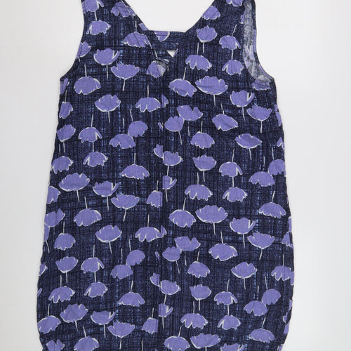 Next Women's Purple Floral Sleeveless V-Neck Dress