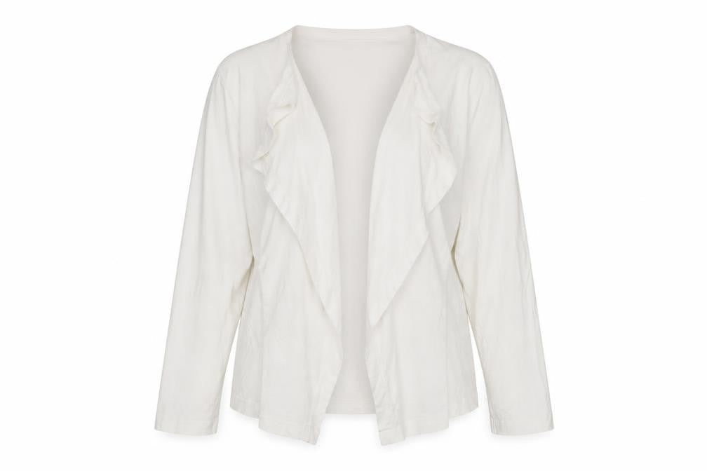 Front view of Cotton Traders Women's White Long Sleeve Jacket, size 12