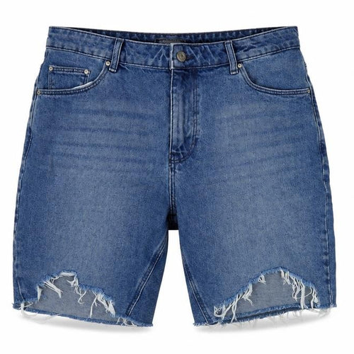 ASOS Design Men's Blue Denim Distressed Shorts Size 34