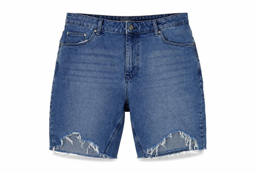 ASOS Design Men's Blue Denim Distressed Shorts Size 34