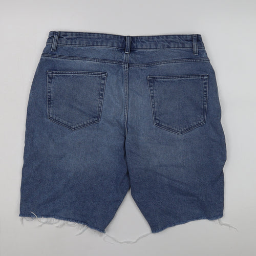 ASOS Design Men's Blue Denim Distressed Shorts Size 34
