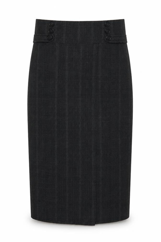 Front view of Next Women’s Black Check Pencil Skirt, size UK 10