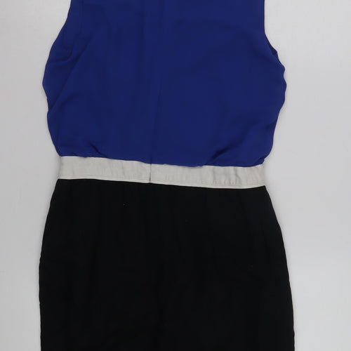 Next Women's Blue Colourblock Sleeveless Dress Size 12