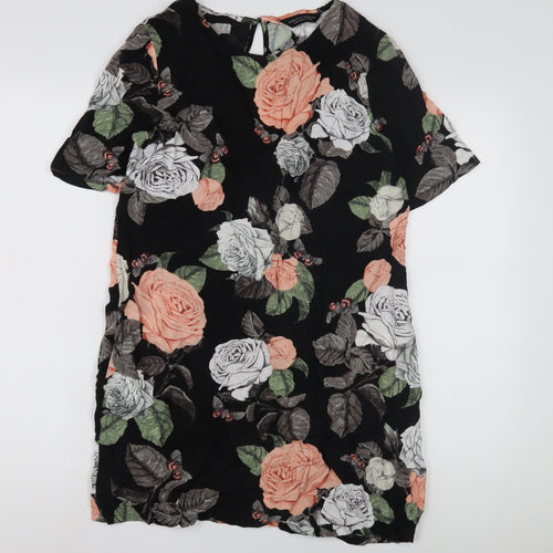 Dorothy Perkins Women's Black Floral Dress, Size 12
