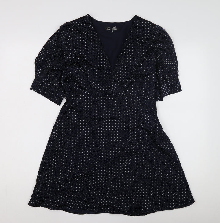 Zara Women's Blue Polka Dot A-Line Dress S