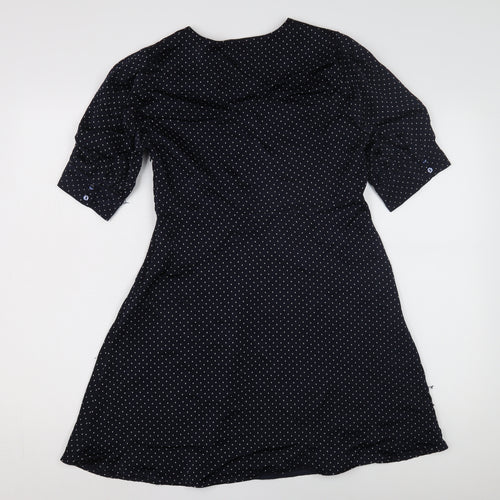 Zara Women's Blue Polka Dot A-Line Dress S
