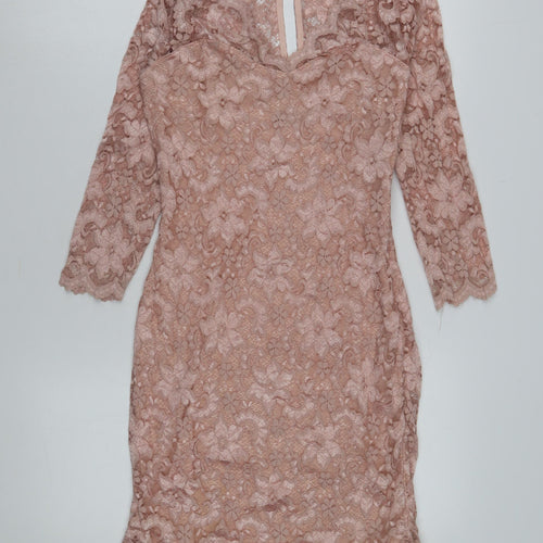 Lipsy Women's Pink Bodycon Dress Size 12