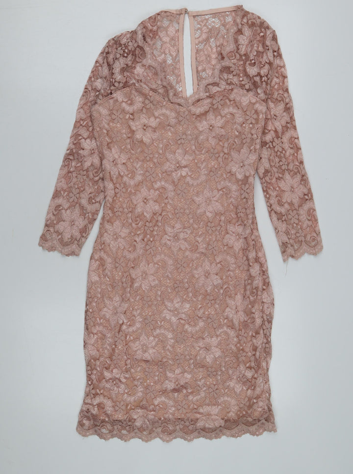 Lipsy Women's Pink Bodycon Dress Size 12