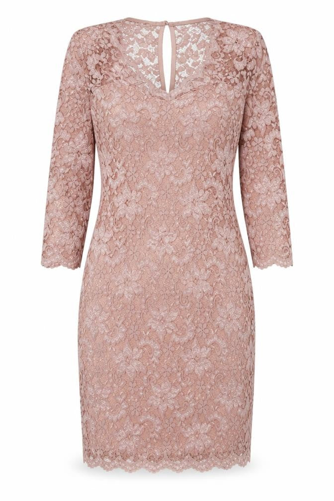 Front view of Lipsy Women's Pink Bodycon Dress, size 12