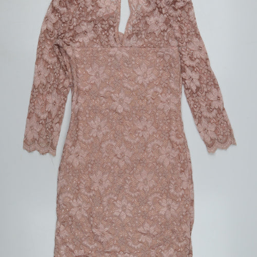 Lipsy Women's Pink Bodycon Dress Size 12