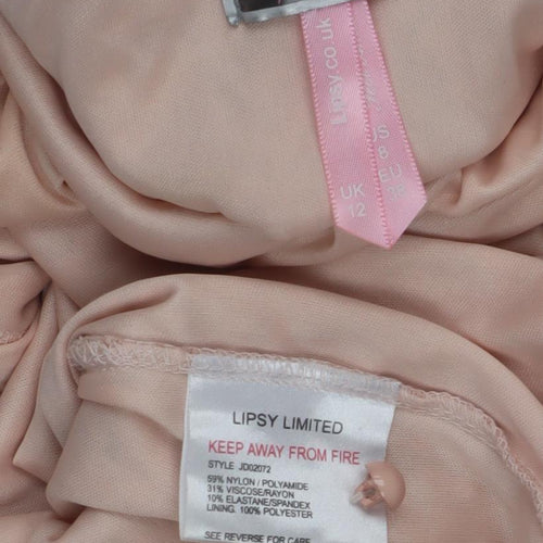 Lipsy Women's Pink Bodycon Dress Size 12