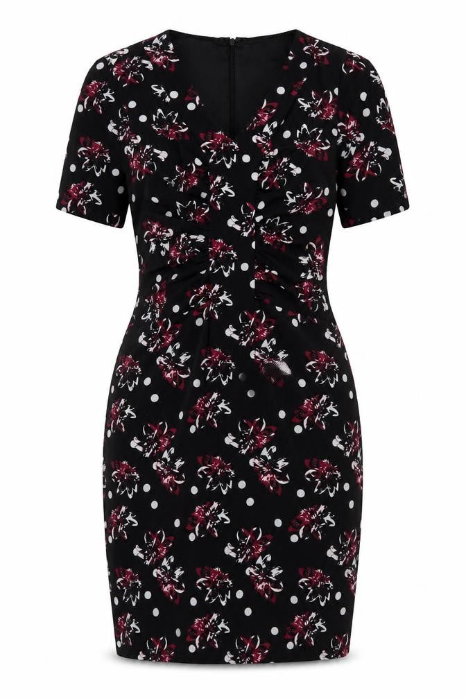 Havren Women's Black Floral Sheath Dress Size 8