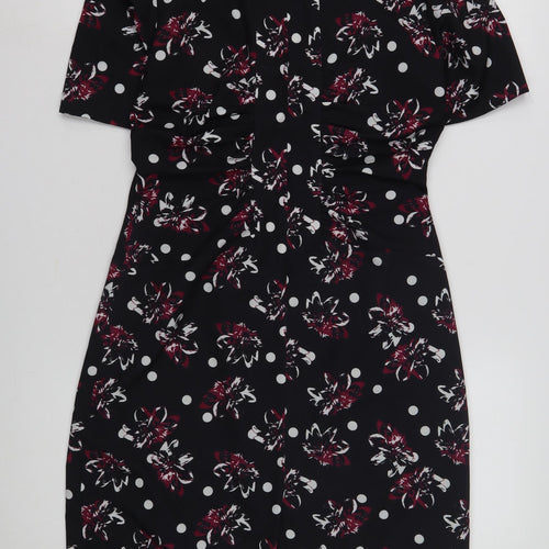 Havren Women's Black Floral Sheath Dress Size 8
