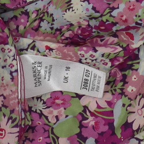 Marks and Spencer Women's Floral Blouse UK 16 Multicoloured