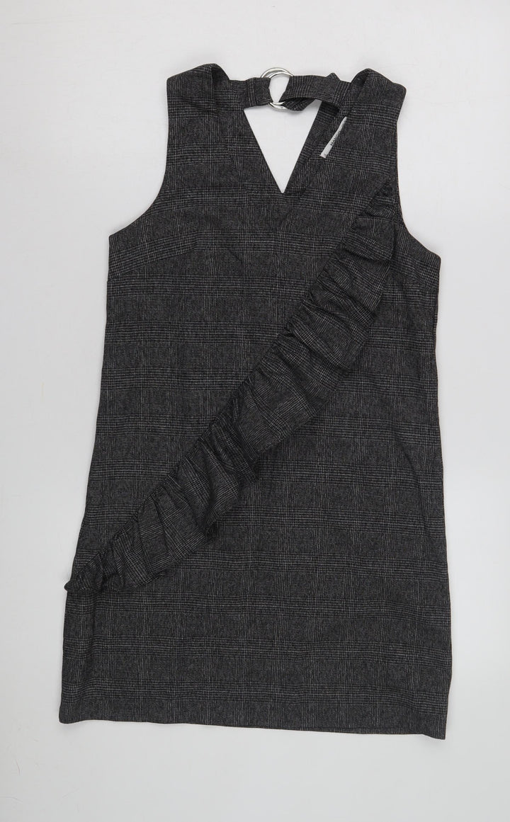 Mango Women's Black Check Sleeveless Dress Size 4