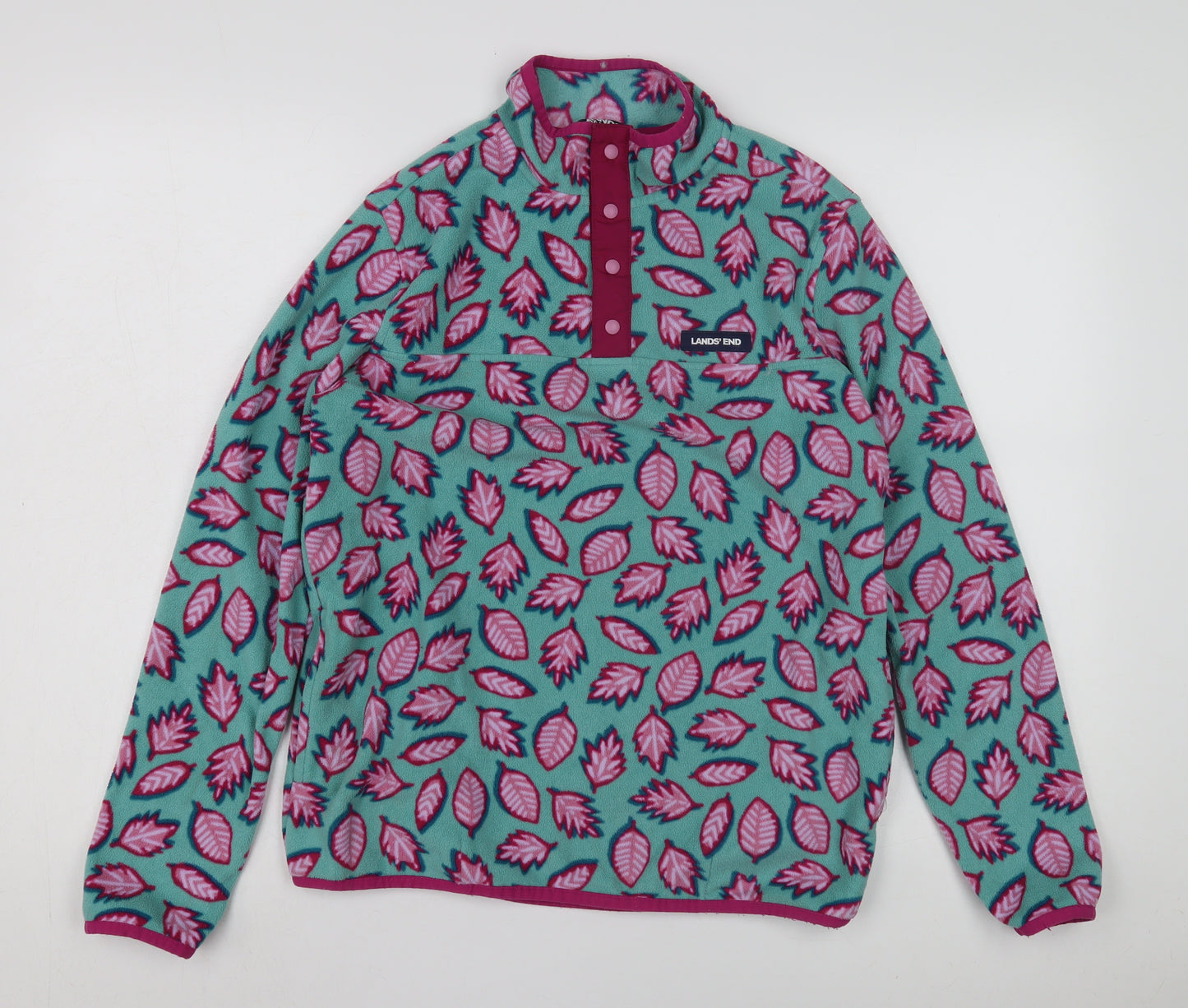 Lands' End Girls Multicoloured XL Henley Fleece Sweatshirt