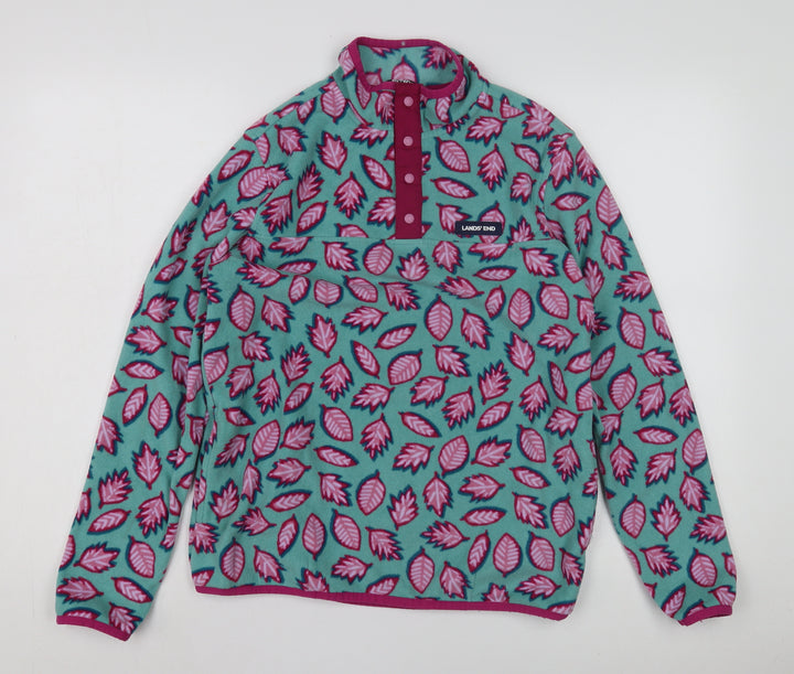 Lands' End Girls Multicoloured XL Henley Fleece Sweatshirt
