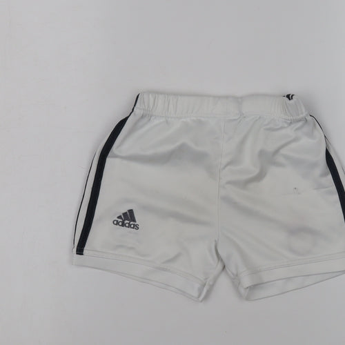 Adidas Boys White Athletic Shorts S Football
