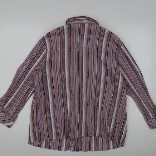 Afibel Women's Multicoloured Striped Button-Up Shirt