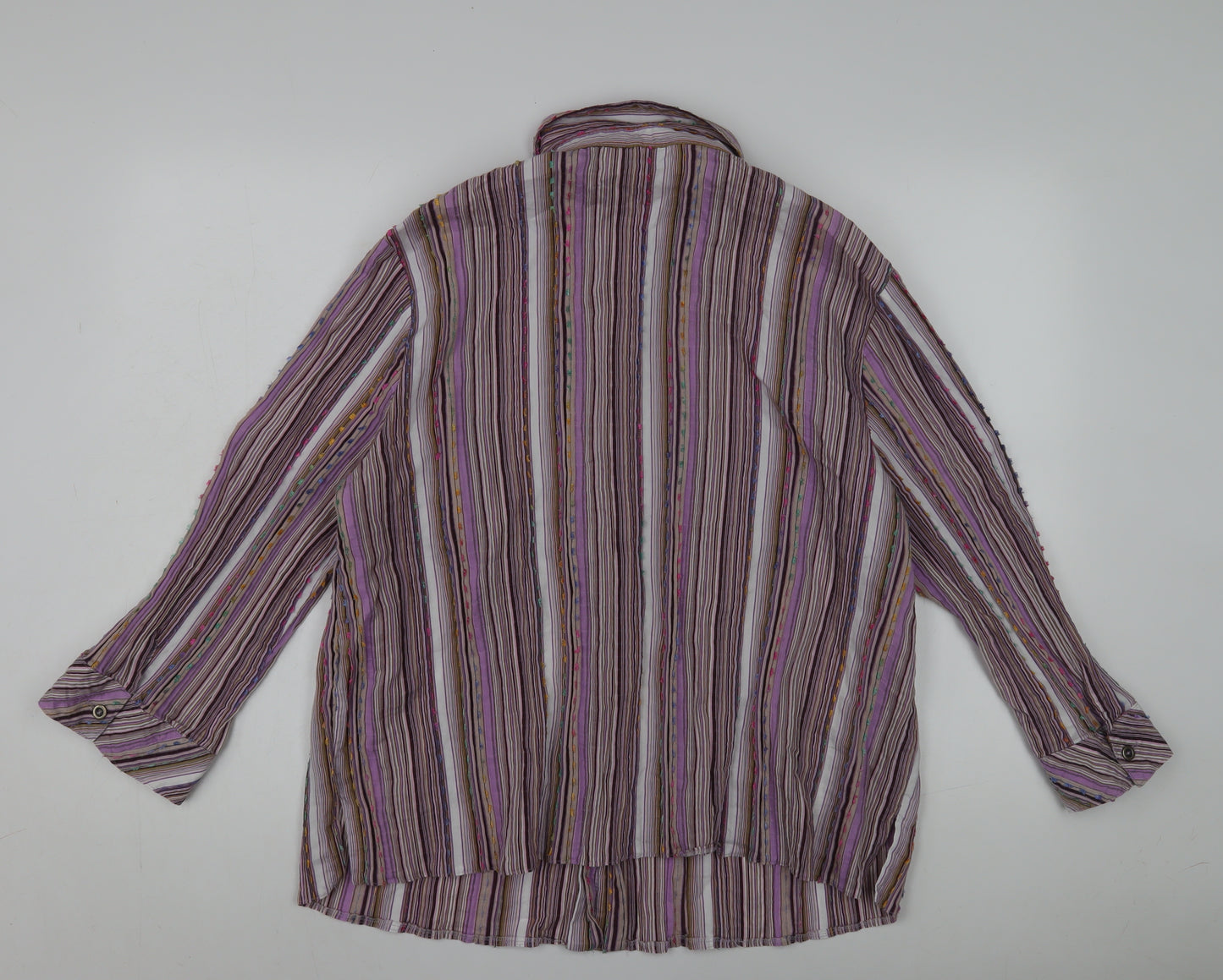 Afibel Women's Multicoloured Striped Button-Up Shirt