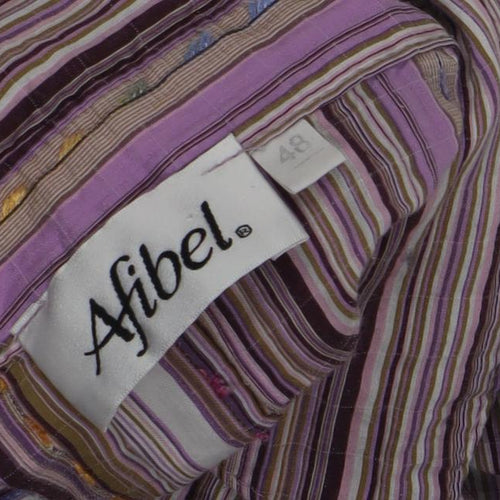 Afibel Women's Multicoloured Striped Button-Up Shirt