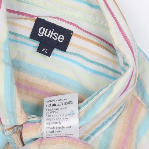 Guise Men’s XL Multicoloured Striped Cotton Shirt