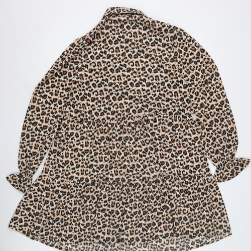 New Look Women's Leopard Print Shirt Dress Size 6