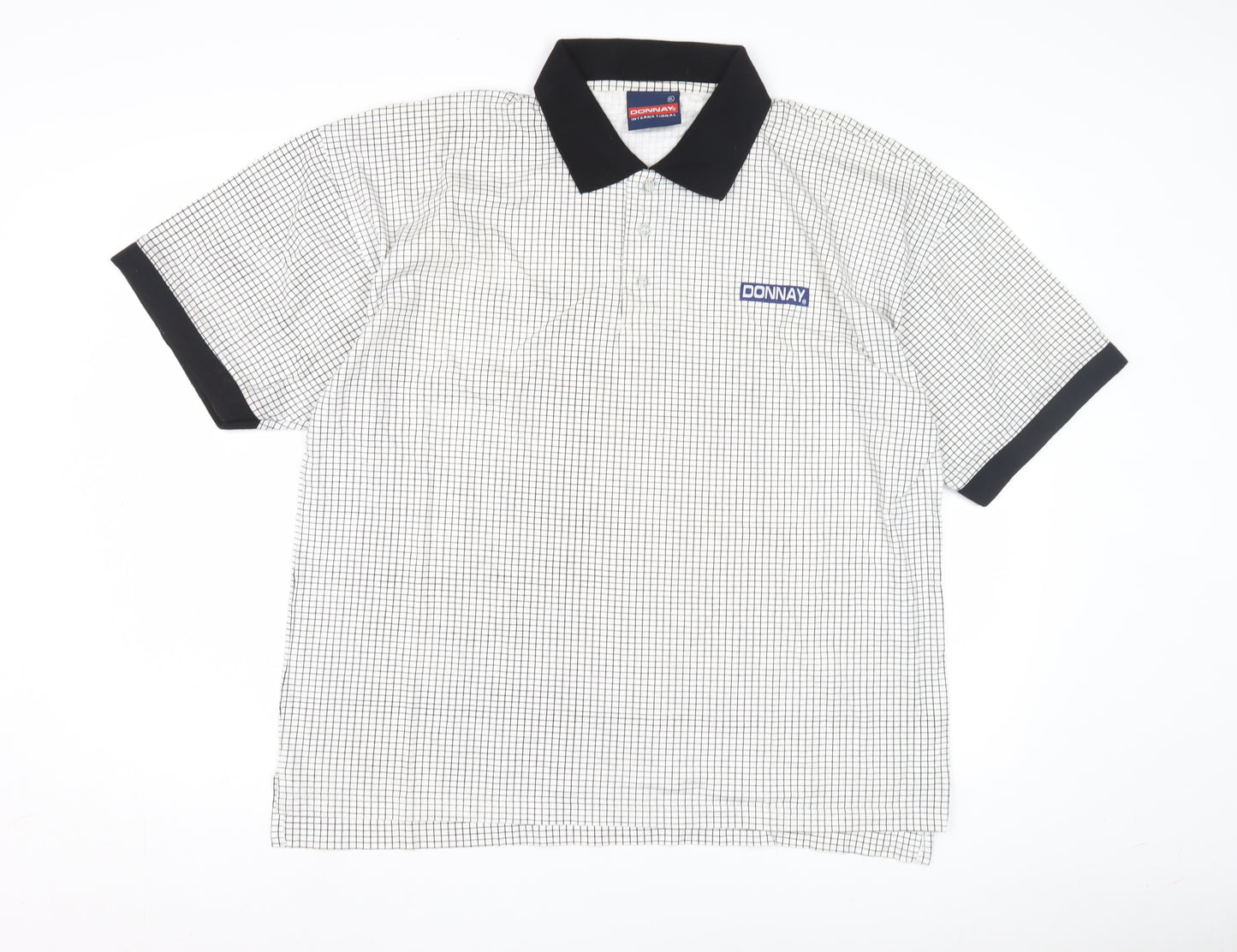 Donnay Men's XL Black Check Polo Shirt