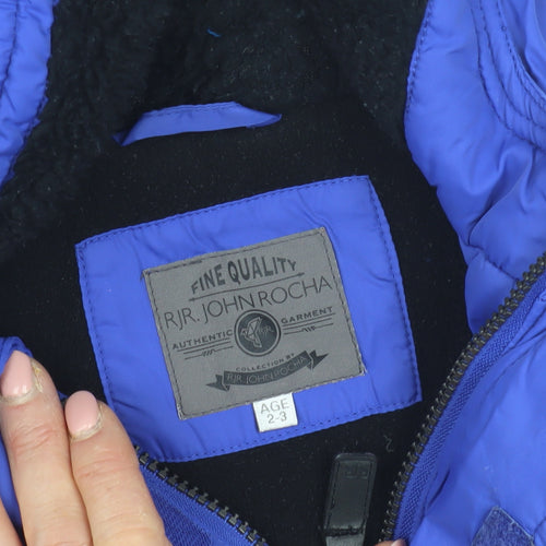 RJR.John Rocha Boys Blue Hooded Jacket 2-3 Years