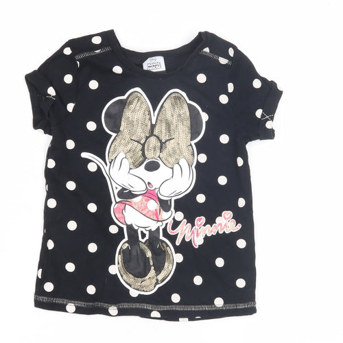 Disney by George Teens Black Polka Dot Minnie Mouse T-Shirt