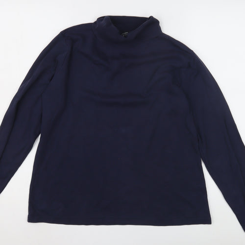 ISLE Essentials Women's Blue Roll Neck Top, Size 14