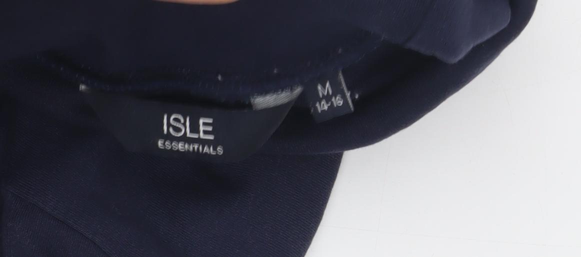 ISLE Essentials Women's Blue Roll Neck Top, Size 14