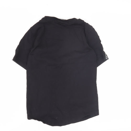 Sonneti Boys Black T-Shirt, 8-10 Years, Regular Fit, Logo Accents