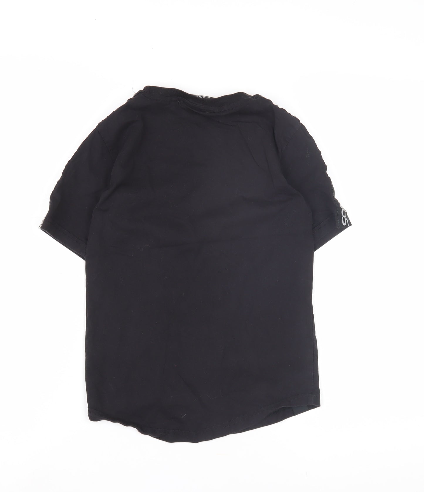 Sonneti Boys Black T-Shirt, 8-10 Years, Regular Fit, Logo Accents