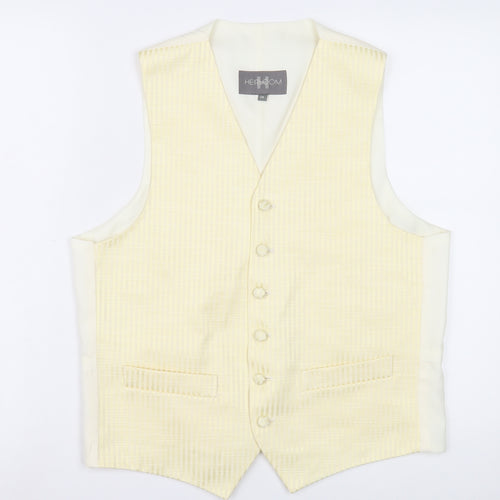 Heirloom Men's Ivory Check Waistcoat, Size 38