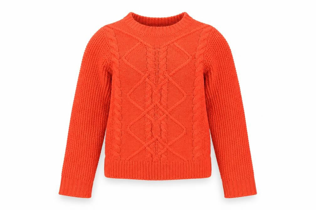 Oasis Women's Orange XS Cable-Knit Pullover Jumper