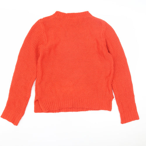 Oasis Women's Orange XS Cable-Knit Pullover Jumper