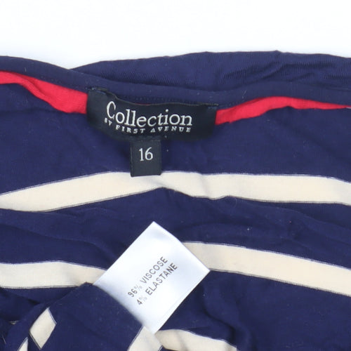 Collection by First Avenue Women's Blue T-Shirt Dress Size 16