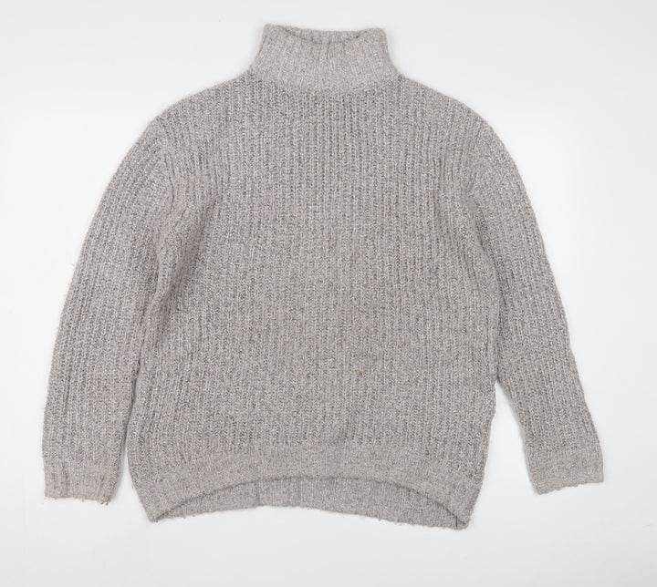 Warehouse Women's Grey Wool Blend Pullover Jumper Size 8