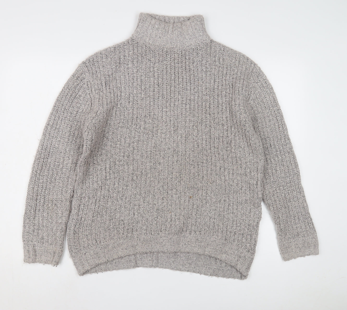 Warehouse Women's Grey Wool Blend Pullover Jumper Size 8