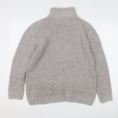Warehouse Women's Grey Wool Blend Pullover Jumper Size 8